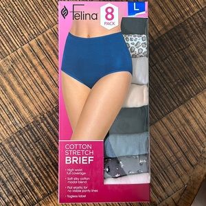 FELINA Ladies' Cotton Stretch Brief, 8-pack - NEW, Size L